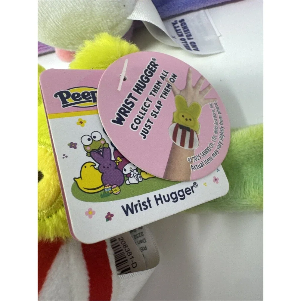 Peeps X Hello Kitty & Friends Wrist Huggers Easter Plush Slap Bracelet Set 3 NWT